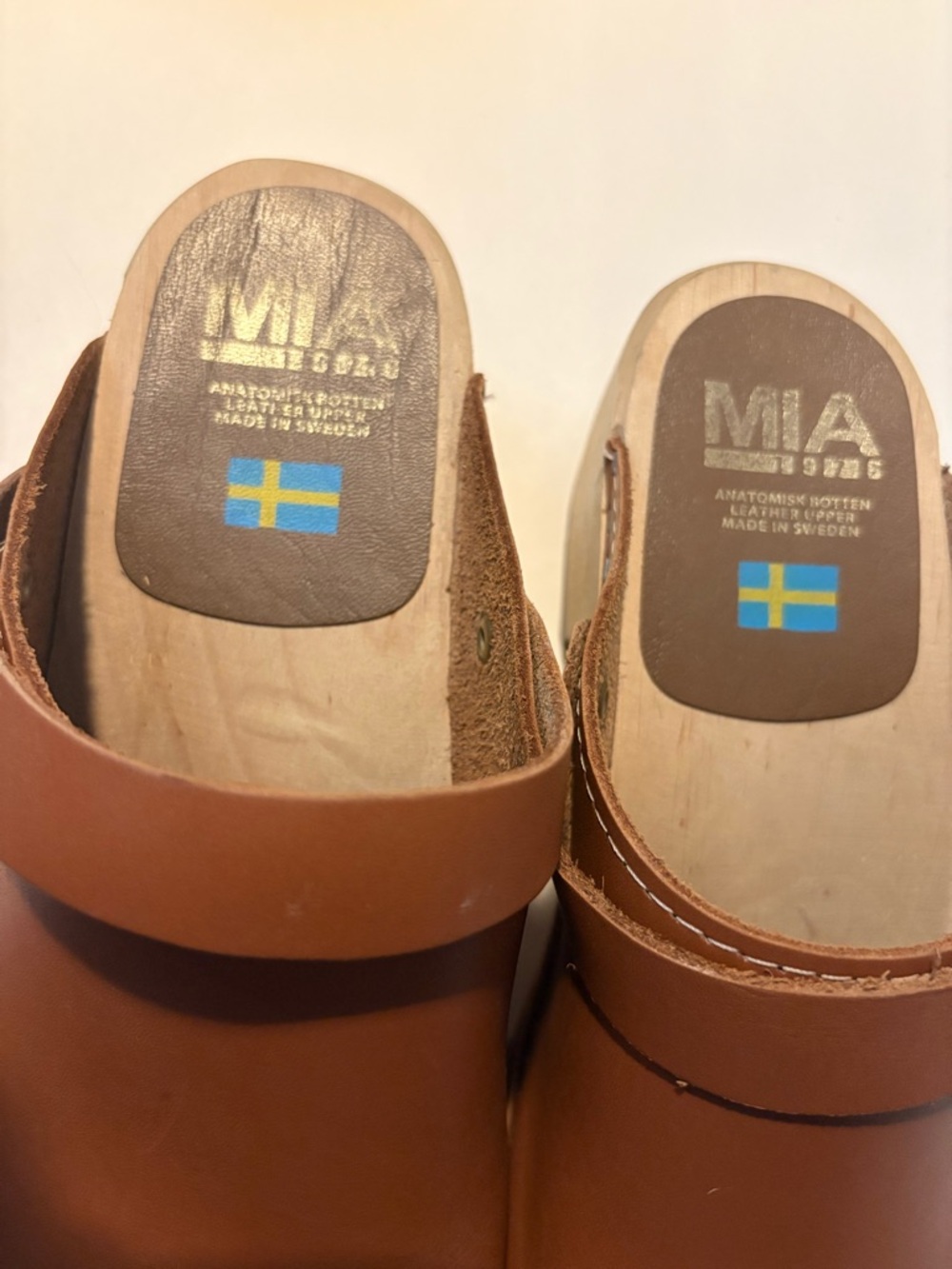 Mia “Alma”Classic Brown Leather Clog  made in Sweden - Picture 4 of 6
